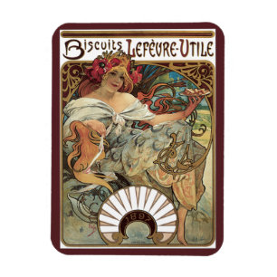  art nouveau, koekjes van Alphonse Mucha Magneet