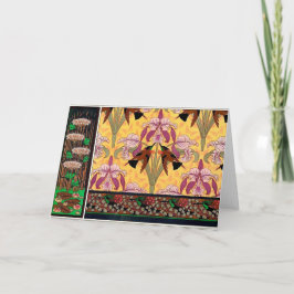 Art nouveau kolibrie bloem verneuil art kaart