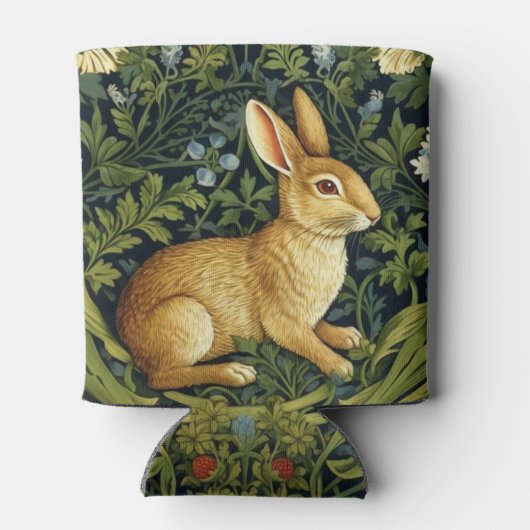 Art nouveau konijn in de tuin blikjeskoeler (Achterkant)