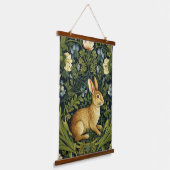 Art nouveau konijn in de tuin hangend wandkleed (Gebogen)