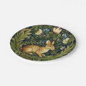 Art nouveau konijn in de tuin papieren bordje (Gekanteld)