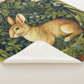 Art nouveau konijn in de tuin sherpa deken (3/4)