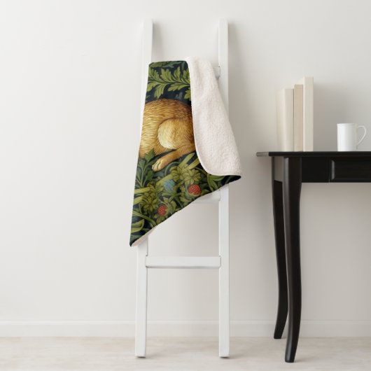 Art nouveau konijn in de tuin sherpa deken (In situ)