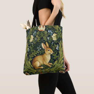 Art nouveau konijn in de tuin tote bag
