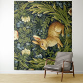 Art nouveau konijn in de tuin wandkleed (In situ)