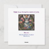 Art Nouveau Konijn Pasen Groeten Feestdagenkaart (Achterkant)