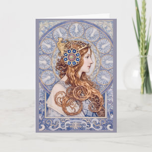 Art Nouveau Koningin Portret Kaart