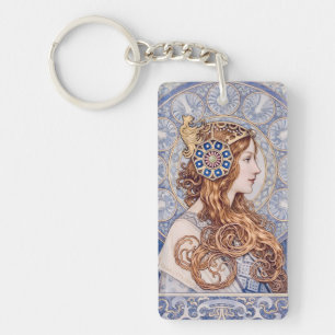 Art Nouveau Koningin Portret Sleutelhanger