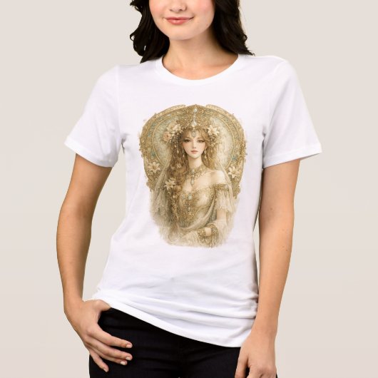 Art Nouveau Koningin Tri-Blend Shirt (Voorkant)