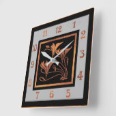 Art Nouveau (koper en zwart) Vierkante Klok (Hoek)