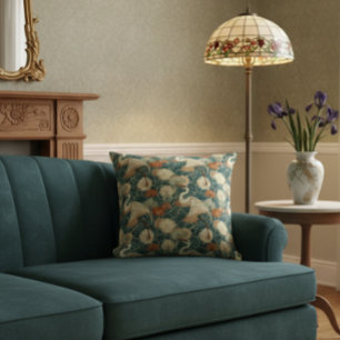 Art Nouveau Kraan Groen Kussen