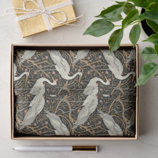 Art Nouveau kraanvogel naadloos Tissuepapier (Geschenk)
