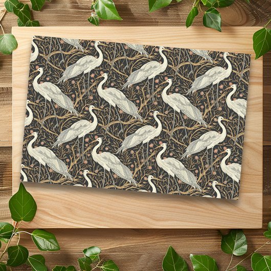 Art Nouveau kraanvogel naadloos Tissuepapier