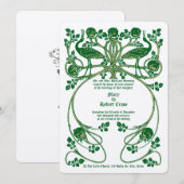 Art Nouveau Kranen in Roos Struik bruiloft Kaart (Voorkant / Achterkant)