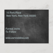 Art Nouveau krijtbord Bewaar de datum Aankondigingskaart (Achterkant)