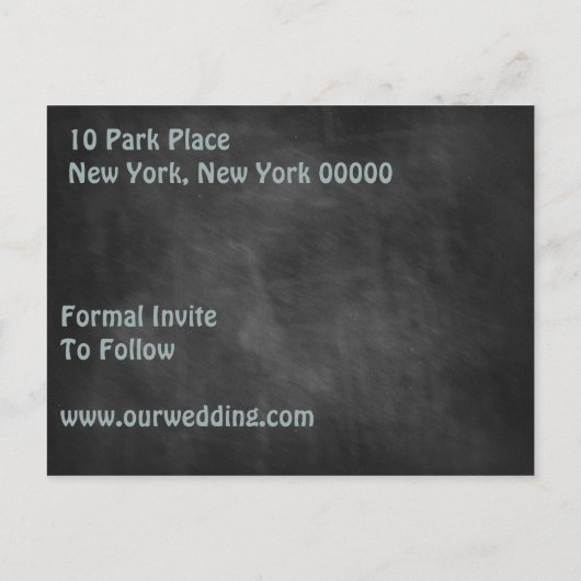 Art Nouveau krijtbord Bewaar de datum Aankondigingskaart (Achterkant)