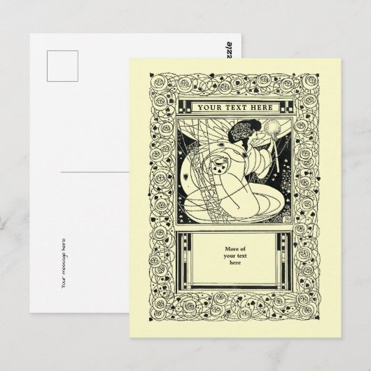 art nouveau / kunst en ambachtelijke stijl briefkaart (Voorkant / Achterkant)