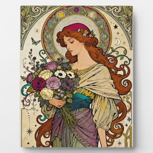 Art Nouveau Kunst met Schilderstel Fotoplaat (Voorkant)