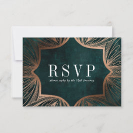 Art Nouveau kunst nep gouden Huwelijks RSVP kaart, Kaartje
