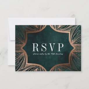 Art Nouveau kunst nep gouden Huwelijks RSVP kaart, Kaartje