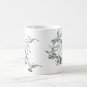 Art Nouveau-kunstwerk met een zwerm vogels en voll Koffiemok (Center)