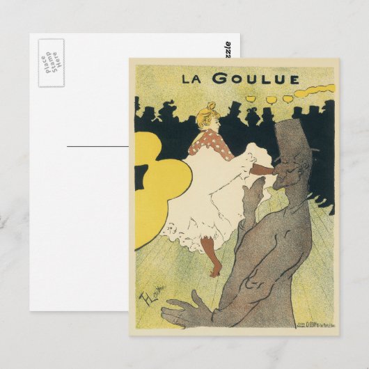  Art Nouveau, La Goulue van Toulouse Lautrec Briefkaart (Voorkant / Achterkant)
