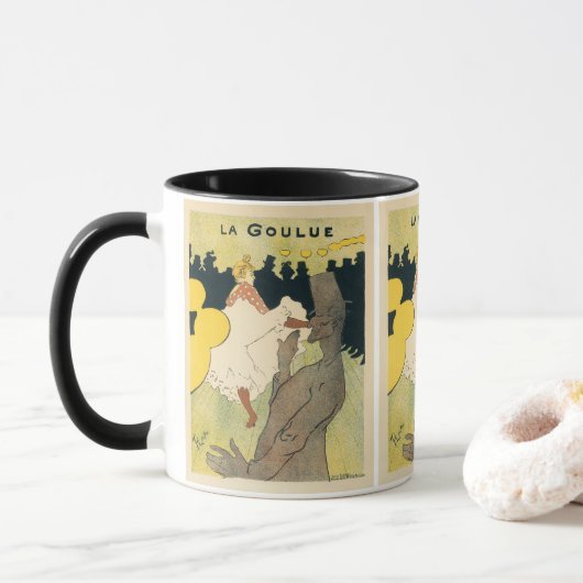  Art Nouveau, La Goulue van Toulouse Lautrec Mok (Met donut)
