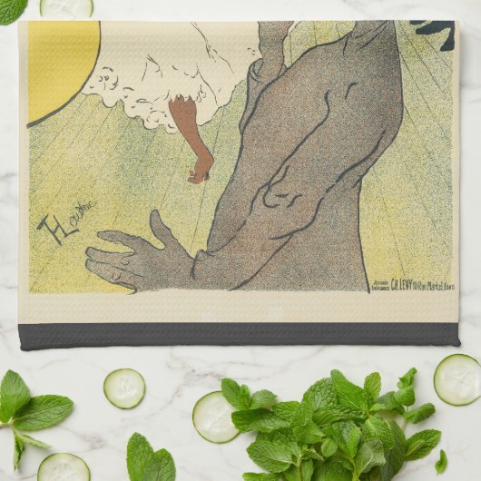 Art Nouveau, La Goulue van Toulouse Lautrec Theedoek (Gevouwen)