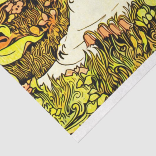 Art Nouveau Lady 14 debetpapier Tissuepapier (Detail)