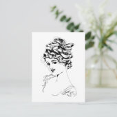 Art Nouveau Lady 1917 Fine Art Briefkaart (Staand voorkant)