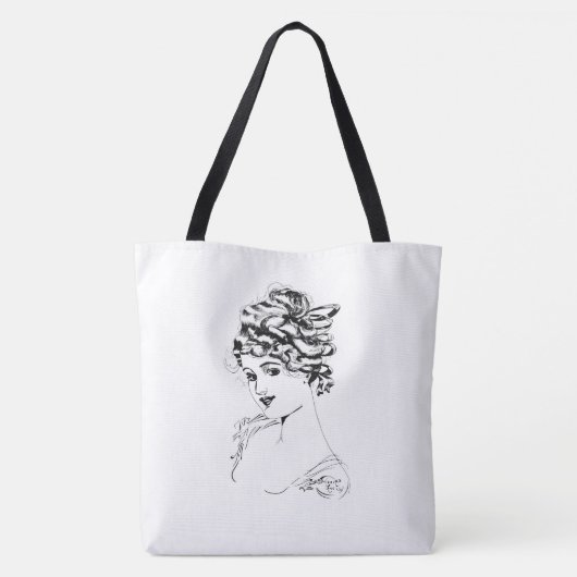 Art Nouveau Lady 1917 Fine Art Tote Bag (Achterkant)