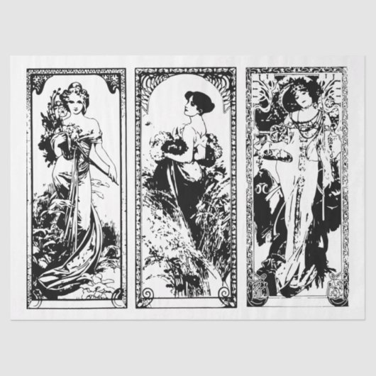 Art Nouveau Lady 24-depotpapier Tissuepapier (Voorkant)
