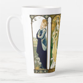 Art Nouveau Lady Bird Swan Peacock Dove Latte Mok