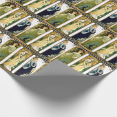 Art Nouveau Lady Birds Swan Peacock Wrapping Paper Cadeaupapier (Hoek)