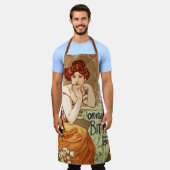 Art Nouveau Lady Bitters Alfonse Mucha Schort (Gedragen)