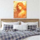 Art Nouveau Lady Canvas Afdruk (Insitu (Slaapkamer))