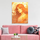 Art Nouveau Lady Canvas Afdruk (Insitu (Woonkamer))