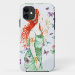  Art Nouveau Lady Champagne Party Time iPhone 11 Hoesje