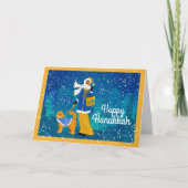 Art Nouveau Lady Doodle Hond Gepersonaliseerd Feestdagen Kaart (Voorkant)