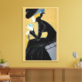  Art Nouveau, Lady Drink Marco Polo Tea Canvas Afdruk (Insitu (Woonkamer))