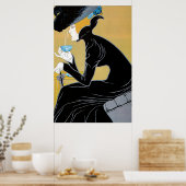  Art Nouveau, Lady Drink Marco Polo Tea Poster (Keuken)