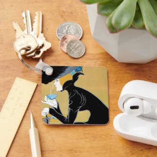 Art Nouveau, Lady Drink Marco Polo Tea Sleutelhanger
