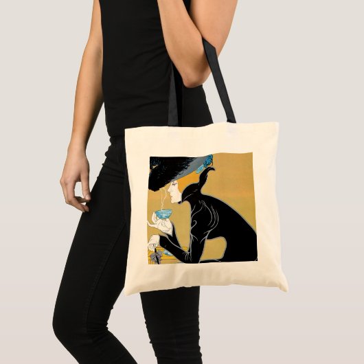 Art Nouveau, Lady Drink Marco Polo Tea Tote Bag (Voorkant (product))