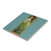 Art Nouveau Lady en Peacock Tegeltje (Zijkant)