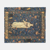 Art Nouveau Lady Flower Bird Rabbit Fleece Blanket (Voorkant (Horizontaal))