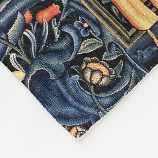 Art Nouveau Lady Flower Bird Rabbit Fleece Blanket Deken (Hoek)