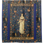 Art Nouveau Lady Flower Bird Rabbit Showgordijn Douchegordijn (Voorkant)