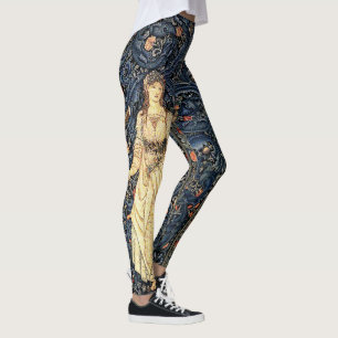 Art Nouveau Lady Flowers All Over Print Leggings