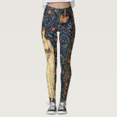 Art Nouveau Lady Flowers All Over Print Leggings (Voorkant)