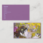 Art Nouveau Lady in een tuin Visitekaartje (Voorkant / Achterkant)